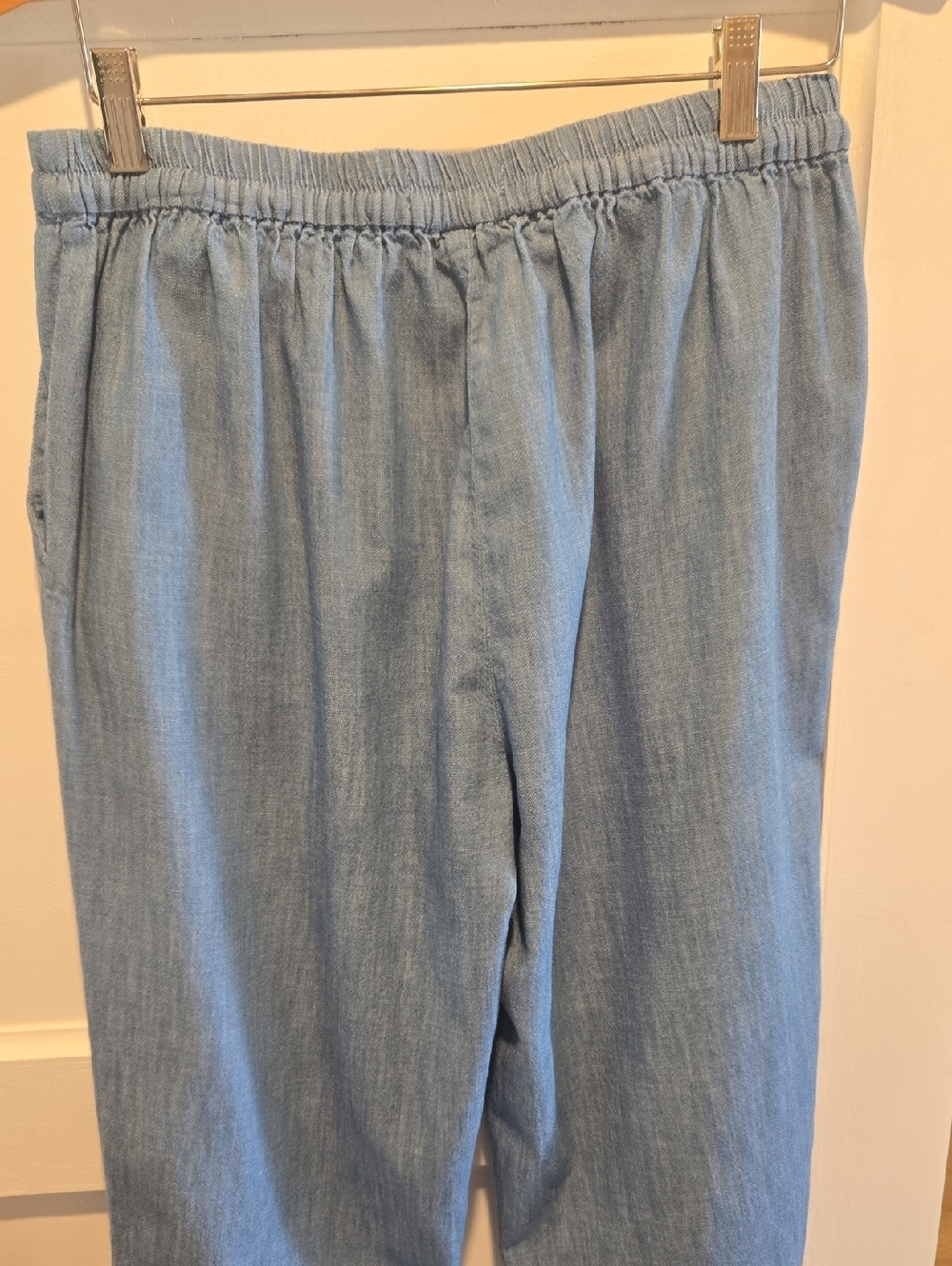 Liverpool Blue Chambray Drawstring Trousers - Picture 9 of 13